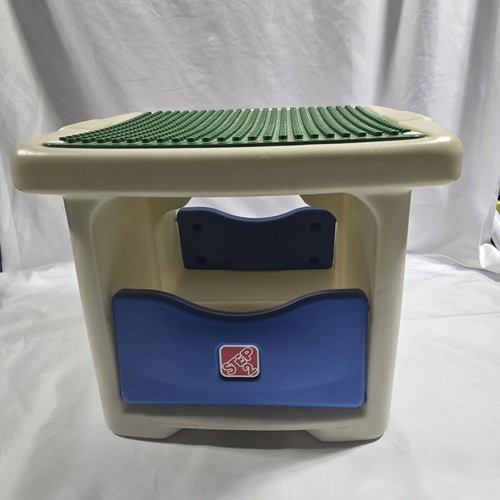 Step 2 Lego Duplo Table Blue Green Building Block Table with Storage Underneath