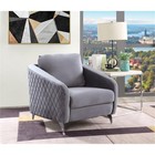 Sofia Gray Velvet Elegant Modern Chic Accent Arm Chair with Metal Legs