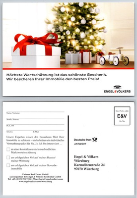 #ad #ad Continental Engel Volkers Wurzburg Christmas Postcard $1.99