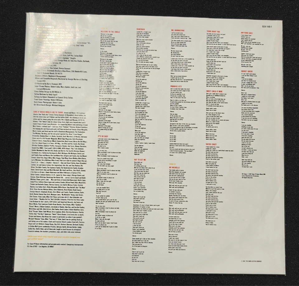 LP / Schallplatte / Vinyl - GUNS 'N ROSES - APPETITE FOR DESTRUCTION - Bild 3 von 4