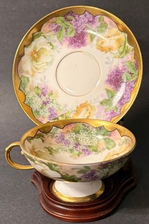 1900 Vienna Austria Porcelain Cup & Saucer Made for Higgins & Seiter NYC