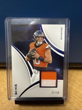 2025 Panini Immaculate Bo Nix #80 2-Color Patch Blue /50 Denver Broncos