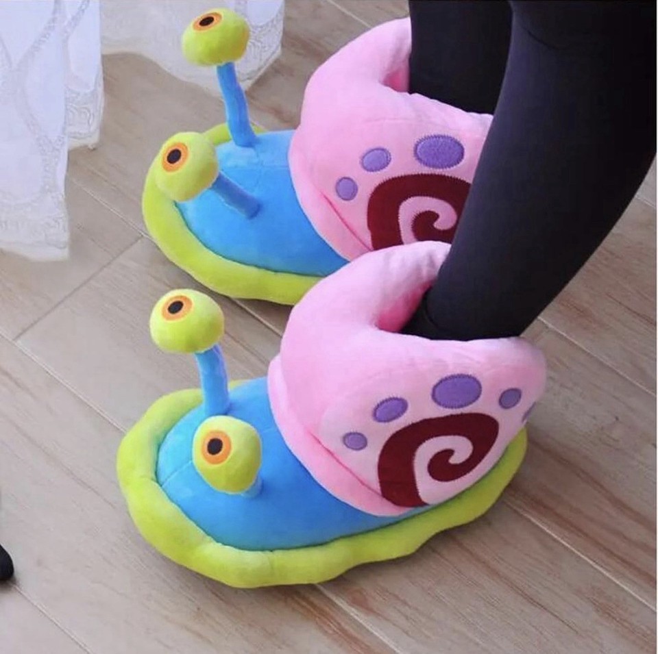 Nickelodeon SpongeBob Squarepants Gary The Snail Plush Slippers ...