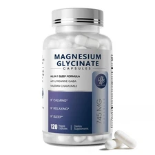 Magnesium Glycinate Supplement with L-Theanine & GABA for Sleep & Calm