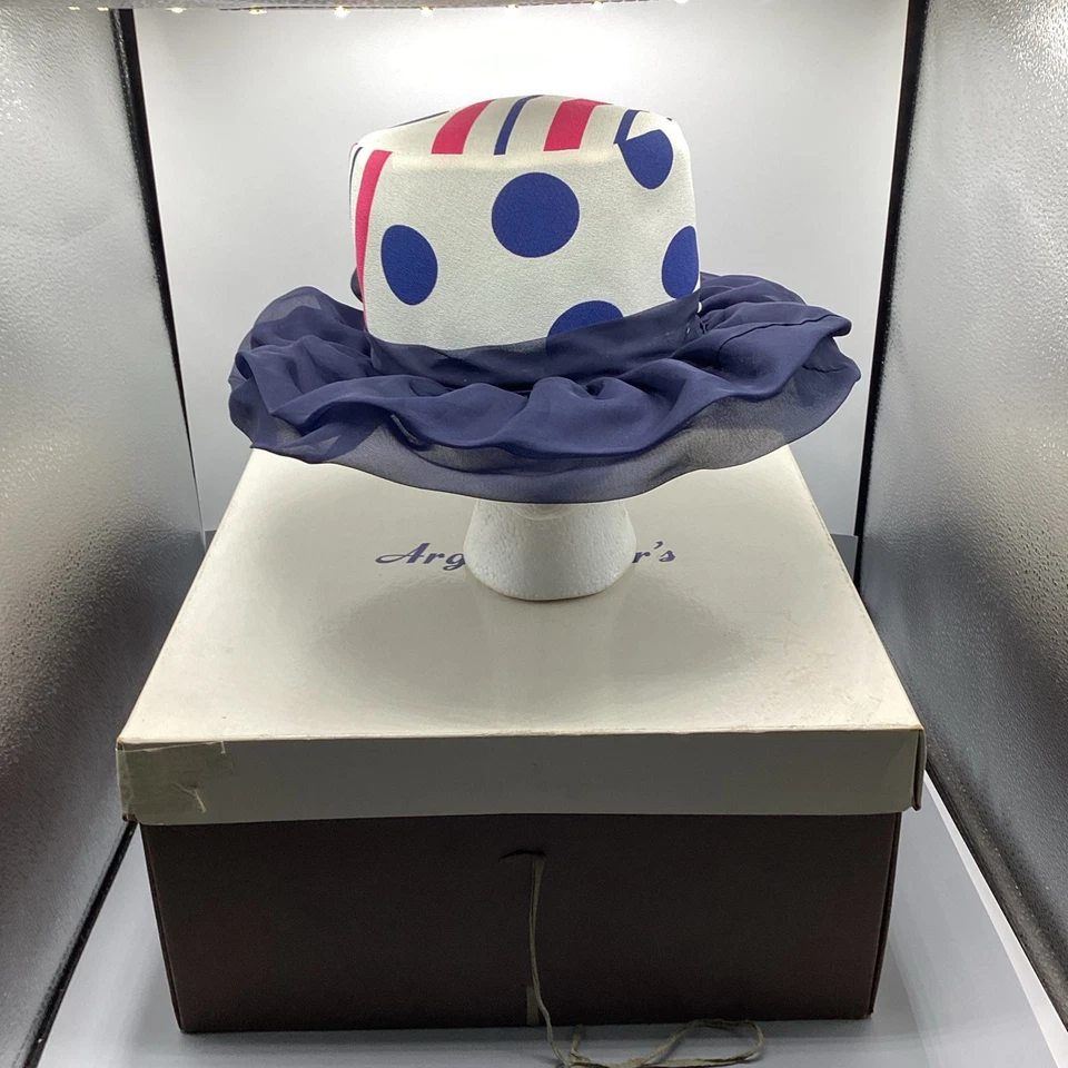 Sombrero vintage multicolor para mujer con caja original  Foto 2 de 4