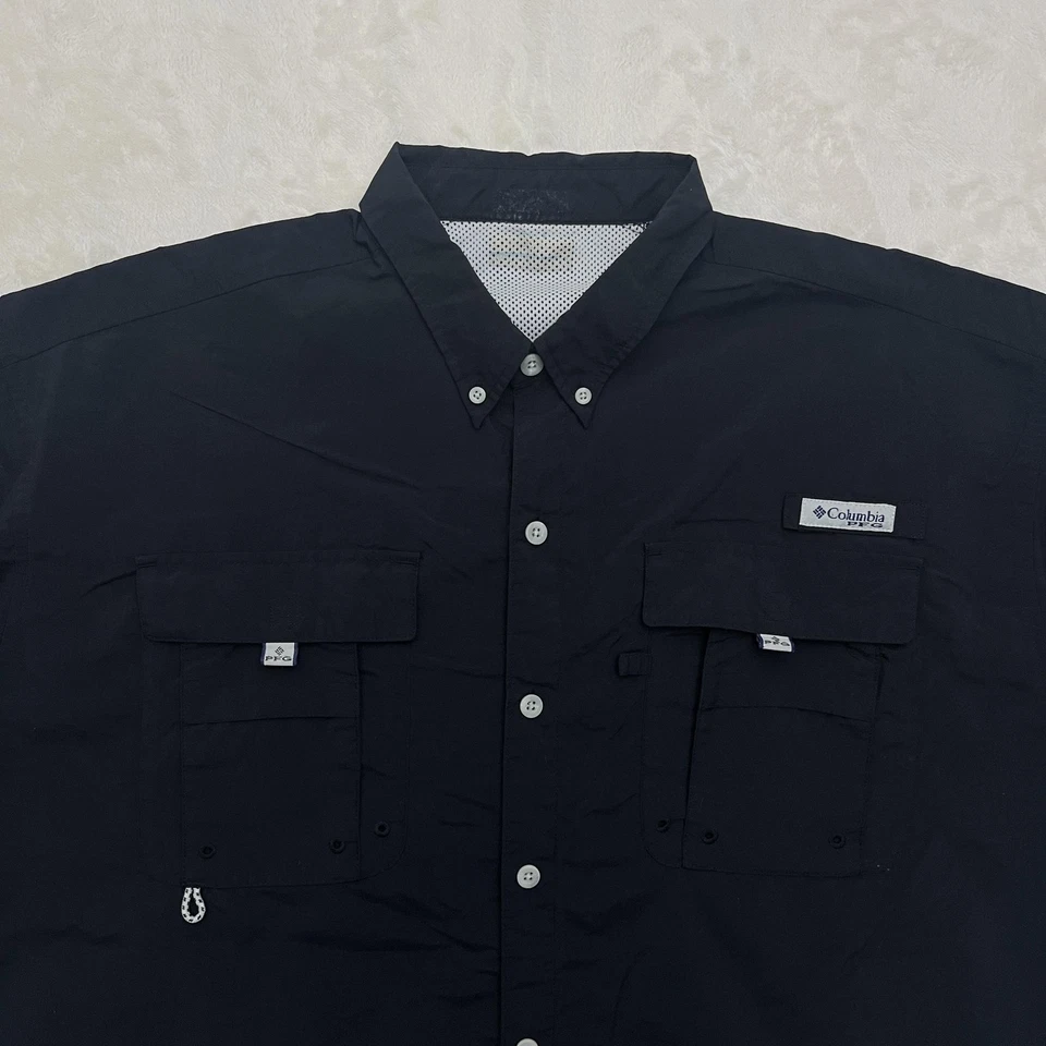 Camisa Columbia PFG Para Hombres 2XL Negra Bahama II Omni-Sombra Pesca Ventilada Espalda Foto 2 de 4