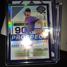 2024 PANINI PROSPECT ED BLACK HOLO #142 CADE DENTON RC 78/99 - COLORADO ROCKIES