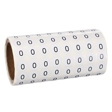 0.4" Small Round Number Stickers Roll, 1000 Pcs Circle Labels, Black Number 0