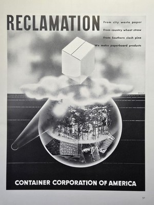 Container Corporation of America Reclamation Paperboard Products Print Ad 1939