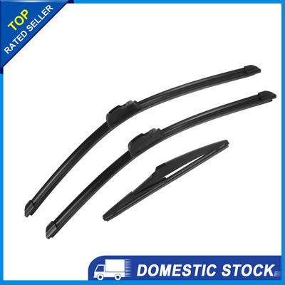 Pack3 22'' 20'' 10'' Front Rear Windshield Wiper Blade Set for Jeep Compass 2016-17