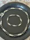 Vintage Costume Jewelry Set Metal Bracelet And Necklace