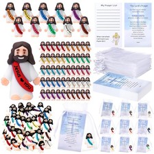 150 Pcs Jesus Figurines Bulk Mini Rubber Toys for Religious Parties Gifts
