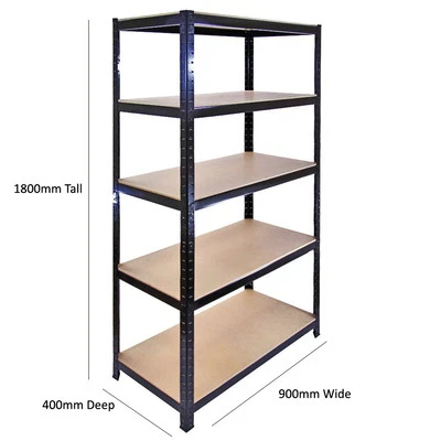 5 Shelf Heavy Duty Shelving Unit Boltless Storage Display Rack for Garage BLACK