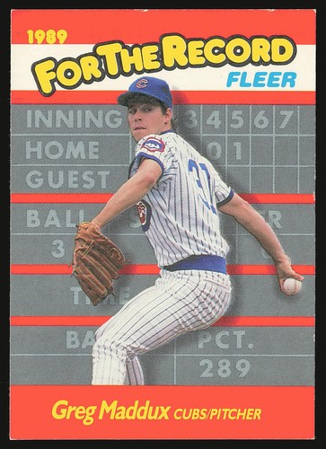 Greg Maddux #5 — 1989 Fleer for the Record baseball card