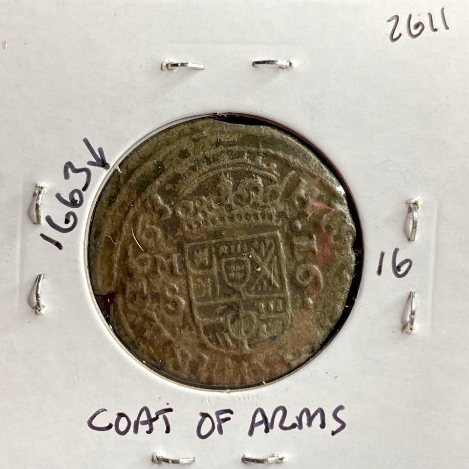 1663 Coin Spanish Empire 16 Maravedis King Philip IV 360 Years Old Nice ...