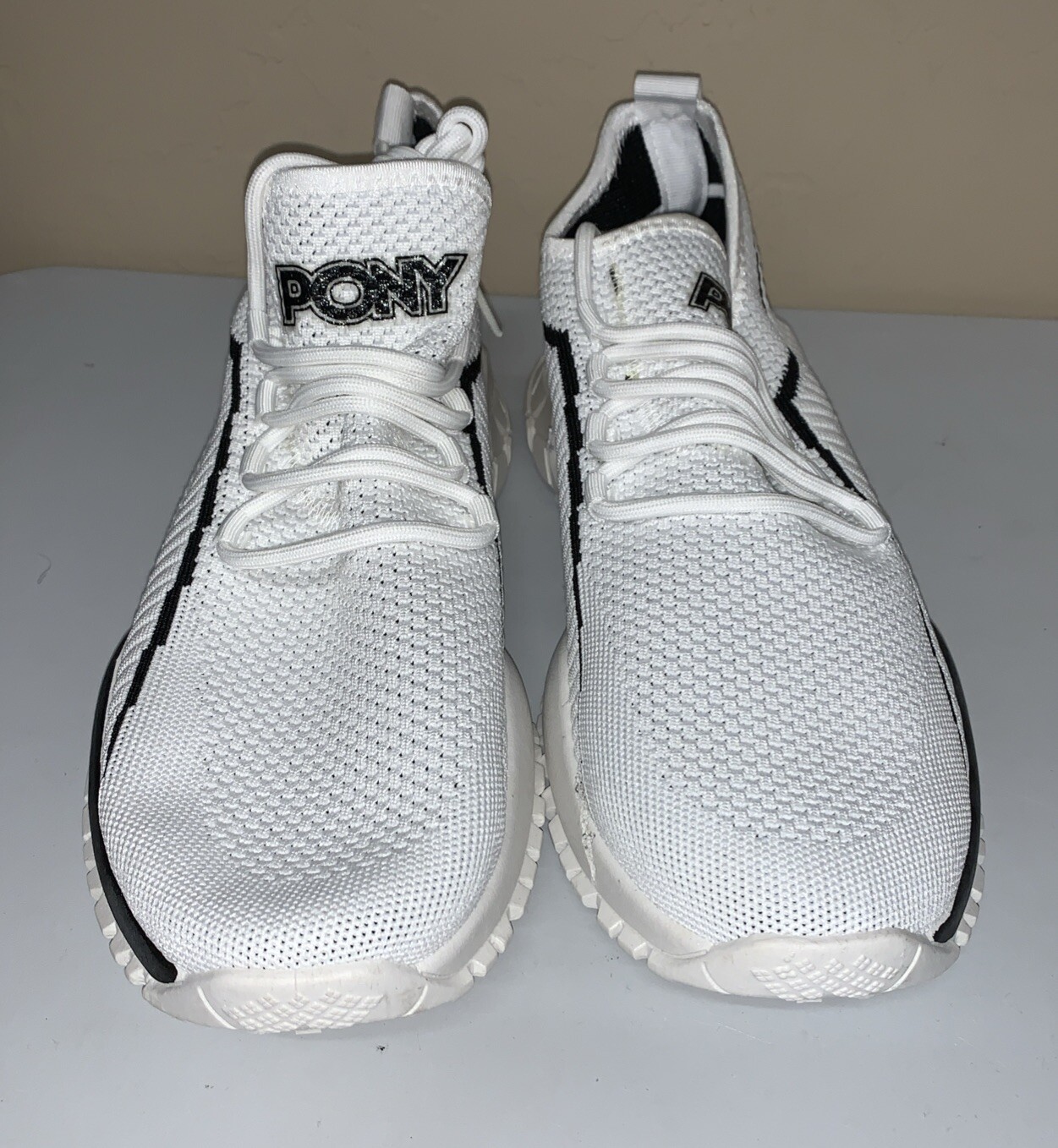 Scarpe PONY PP1 ROCKY uomo taglia 11 5 mesh sneakers bianco nero atletico casual