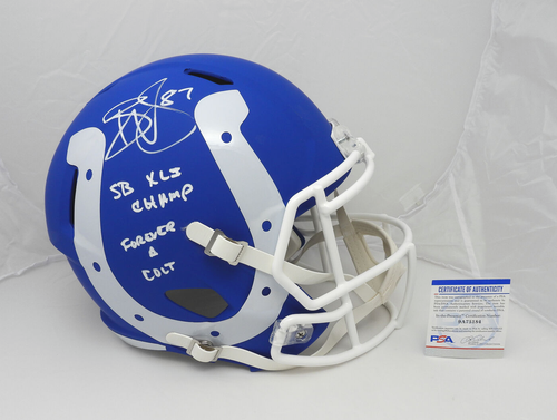 Reggie Wayne Signed Indianapolis Colts AMP F/S Helmet 2 Insc PSA COA 184 - Picture 2 of 6