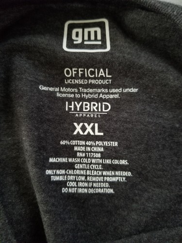 GM Officially Licensed Men’s Shirt Gray Size XXL Corvette Chevrolet NWT - Picture 4 of 4