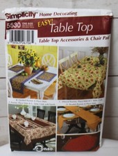 Simplicity Home Decorating 5530 Table Top Patterns Uncut