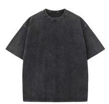 Image of Black Acid Wash T-Shirt Heavy Combed Cotton 230GSM Size S