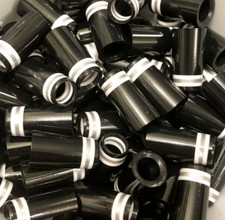  12 Premium Quality Iron Ferrules Black w/ White  Silver Rings 1  