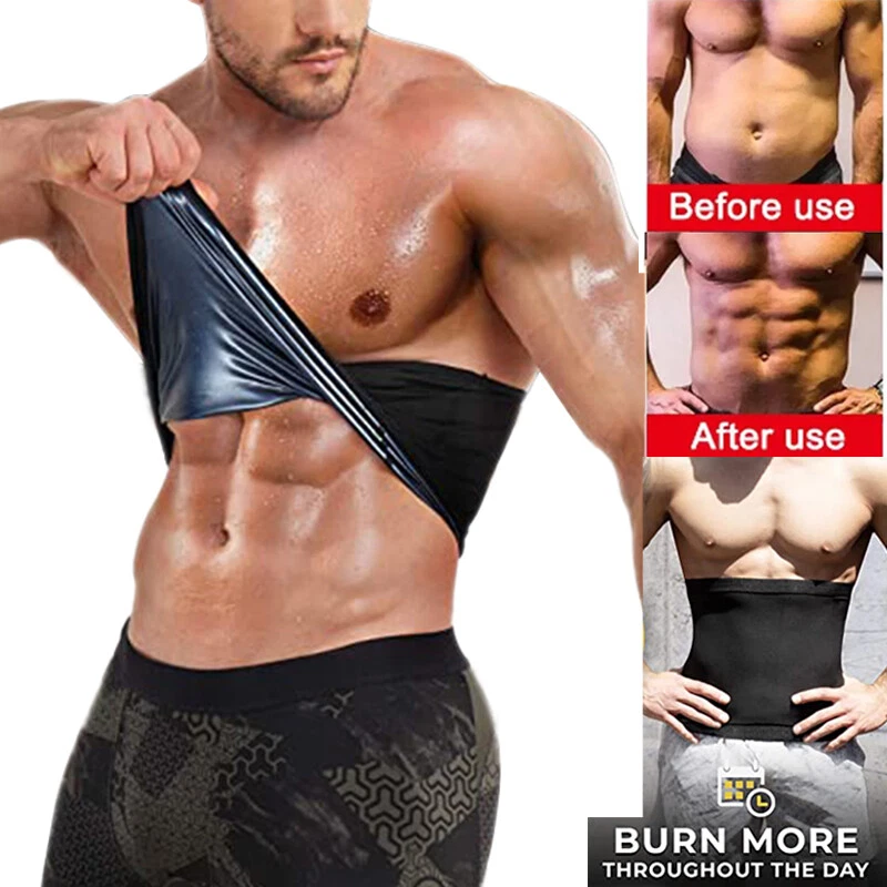 Mens Slim Body Shaper Waist Trainer Sauna Belt Workout Weight Loss Fat  Burner UK