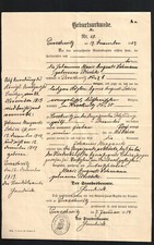 alte Geburtsurkunde 1907 K. Sächs. Standesamt Purschwitz Wasserzeichen 1034