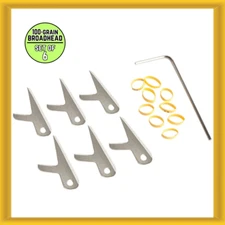 Swhacker #208 100 Grain Broadhead Replacement Blades & Extra Shrink Tubing (6PK)