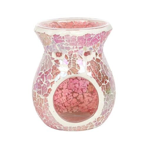 Small Pink, Large or Pillar Iridescent Crackle Oil Burner Wax Melt Burner - Picture 12 of 25