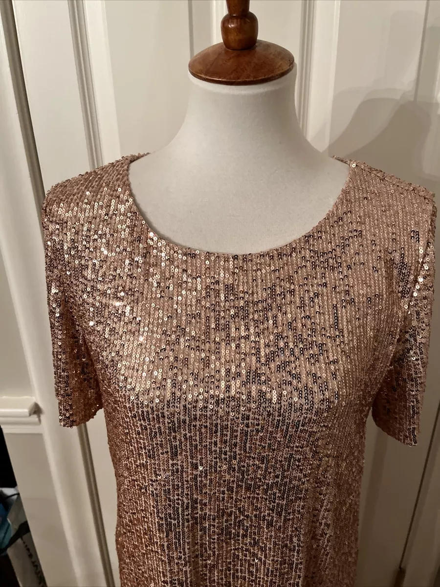 Rose gold short sleeve dress cheap