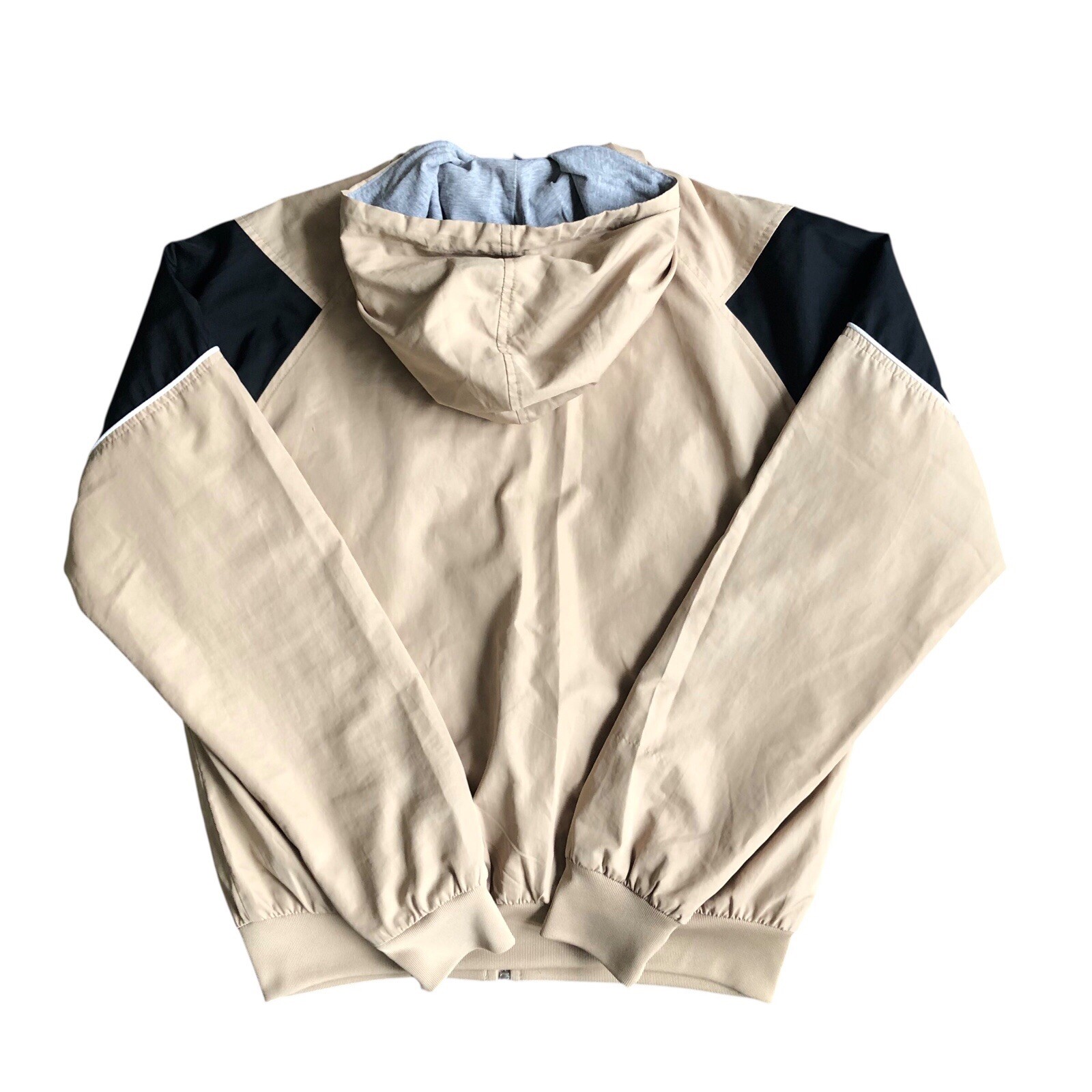 SACAI X NIKE Giacca da pista vintage Nike con cappuccio uomo S 36 38 beige nero Y2K 00s etichetta argento