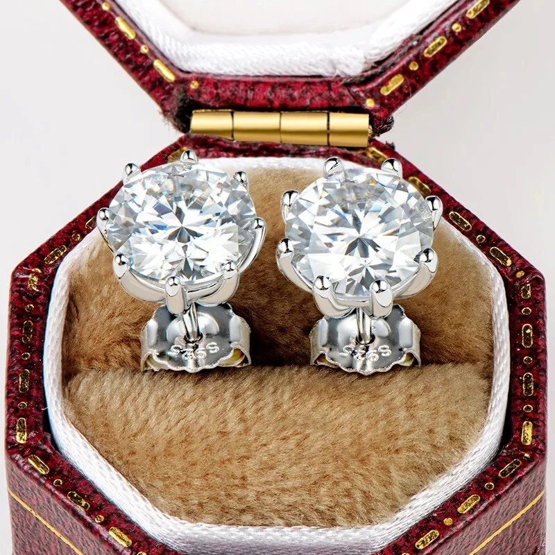 2ct Earrings White Gold Gift Box Lab-Created VVS1/D/Excellent Diamond Test Pass - Image 4 of 4