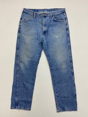 Rustler jeans 36x32 men blue straight work pants mid rise mid wash denim 