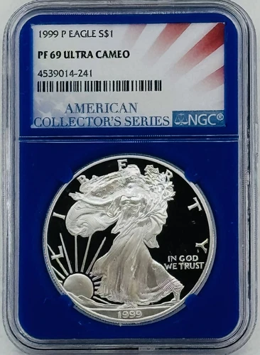 1999-P Silver Eagle $1 NGC: PF 69 Ultra Cameo #C757
