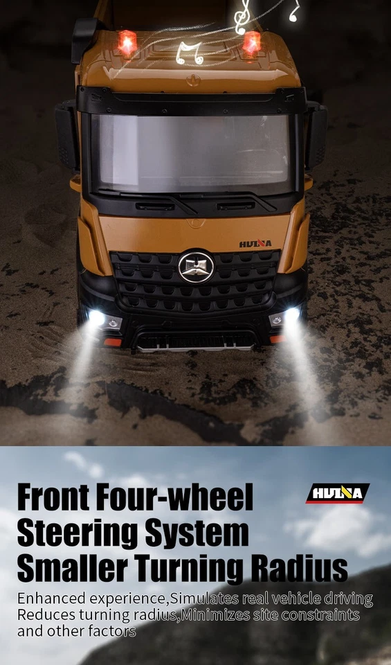 Huina RC Dumper Tipper 2.4G 10ch with Die Cast Parts Construction Vehicle 1536 - Image 4 of 4