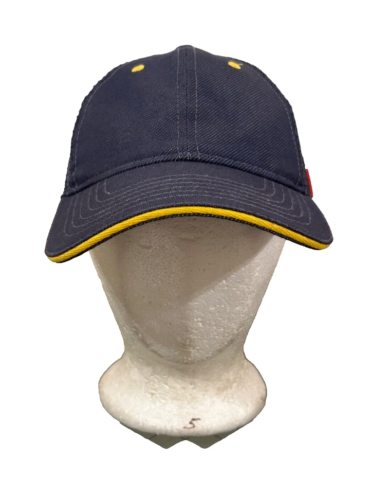 McDonalds Employee Uniform Logo Trucker Cap Hat Blue Hook & Loop Mesh Snapback - Image 2 of 4