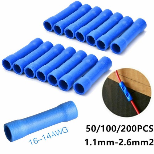 200PCS Electrical Wire Cable Crimp Terminals Insulated Straight Butt Connectors - Picture 7 of 19