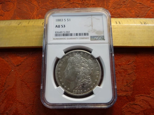 1883-S United States Morgan Silver Dollar $1 NGC Graded AU53 - Free S&H USA