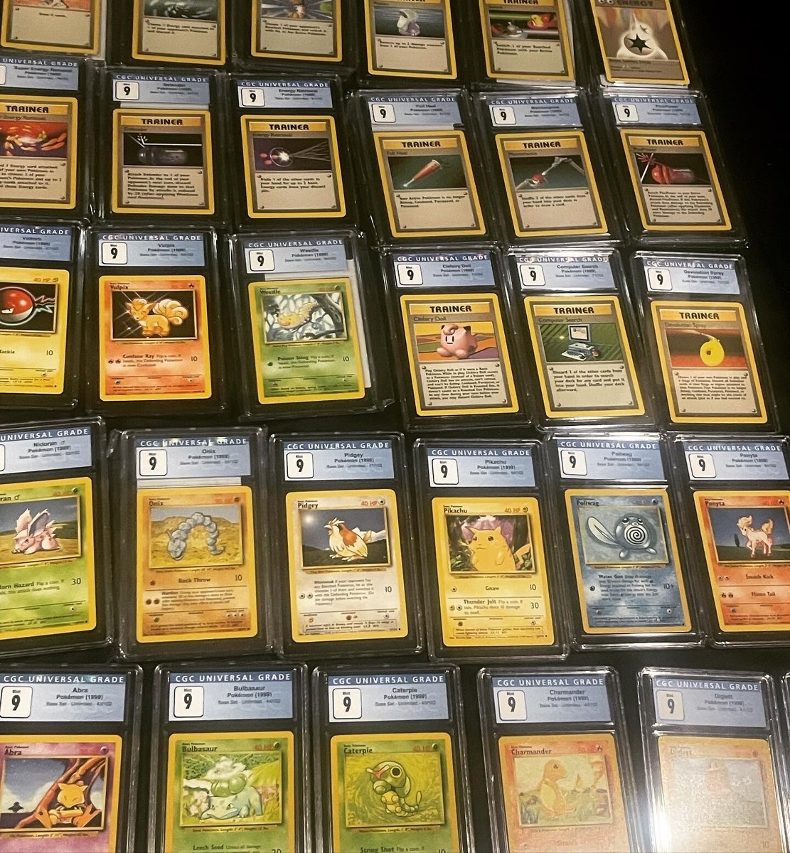 1999 Pokemon Base Set Unlimited Complete Set 102/102 CGC 9 PSA BGS