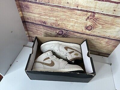 Sz6.5 Y Nike Air Jordan 1 Mid SE Brown Elephant Light Sz6.5 Y Nike Air Jordan 1 Mid SE Brown Elephant Light