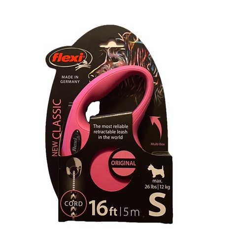 Flexi Classic Retractable Dog Leash NEW Pink 16 Ft Cord Small Dogs up to 26 Lbs - 第 1/22 張圖片