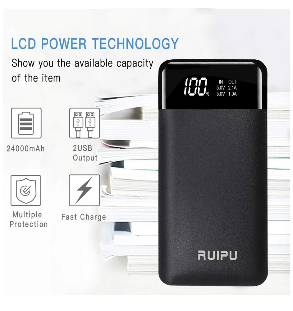 Power Bank 24000mAh Portable Charger High Capacity Dual USB External Battery Power Bank 24000mAh Portable Charger High Capacity Dual USB External Battery