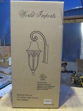 World Imports Burnished Antique Copper Outdoor Wall Sconce Clear Seeded Glass