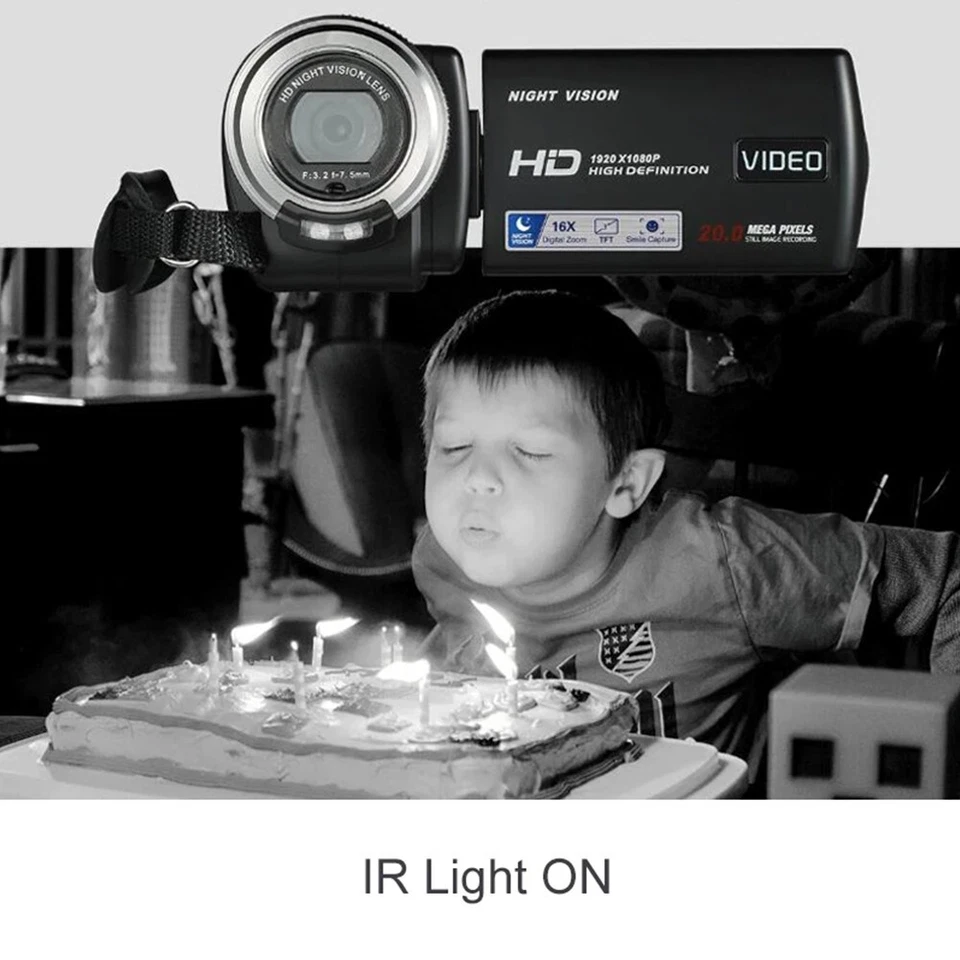 Digital Hd 1080P Video Camera 16X Zoom 20MP Recorder Camcorder Black DV Handycam - Image 4 of 4