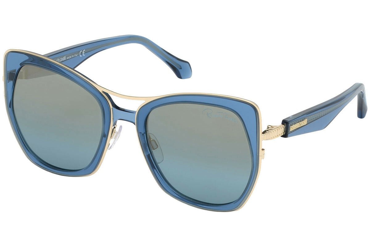 Большие солнцезащитные очки Roberto Cavalli MONTEVERDI RC1093 84X Blue Gold 55-21-140 1093 27190₽