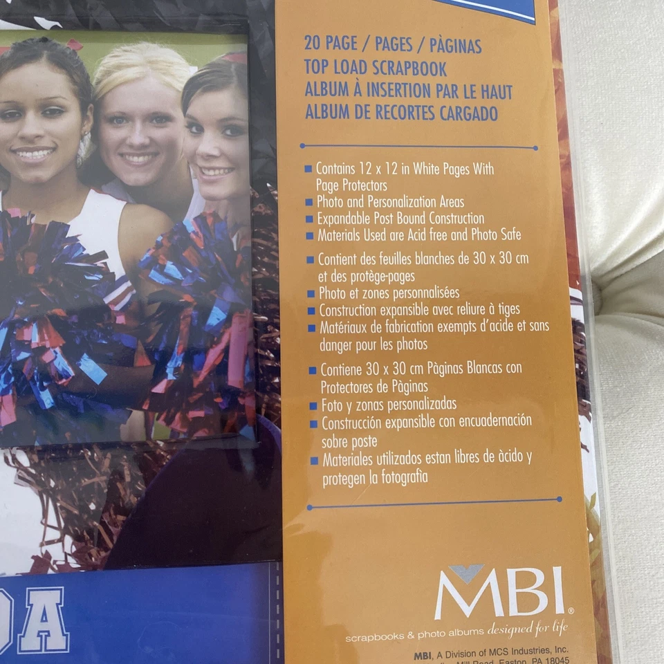 MBI Scrapbook Cheer Leading Album 12”x12” Álbum de Fotos de Memórias 20 Pg Esporte Novo - Imagem 3 de 4