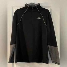The North Face Women's Quarter Zip Pullover Sweater Black and Gray XL