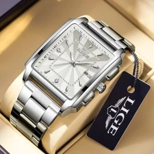 Luxury Men Watch Waterproof Stainless Steel Quartz Luminous Business Wristwatch
