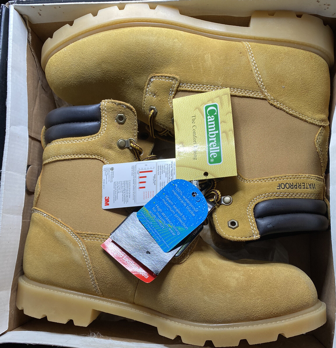 Brahma Men\'s Work-Style Suede Boots in Wheat Size 10.5 New Brahma Men main image 2