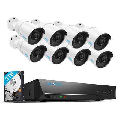 Reolink Überwachungskamera Set 16CH 3TB NVR 8x PoE Kamera Überwachungssysteme